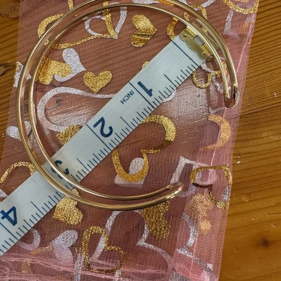 Delicate Gold Tone Open Bangle Arm Bracelet - Picture 3 of 4